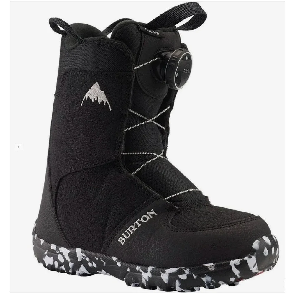 Burton Grom BOA Kids Snowboard Boots Black White 1K 15089102